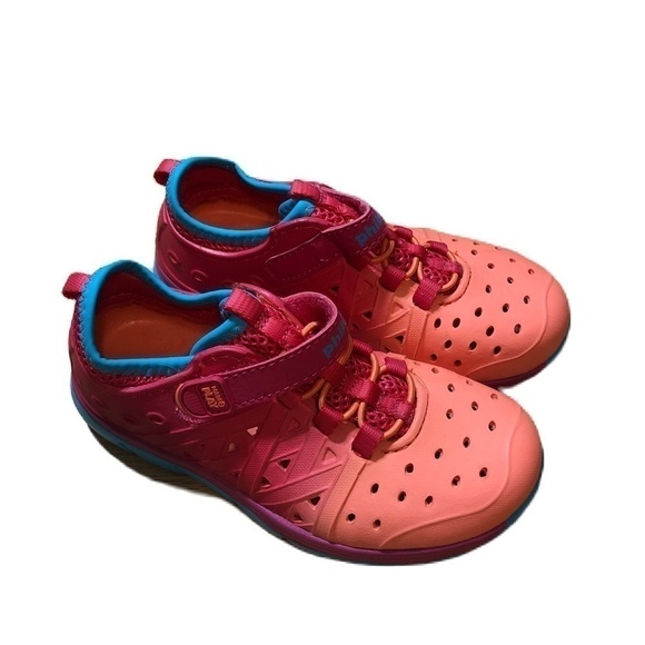 Stride Rite Phibian Shoes Sneakers Sz 11 Ombré Orange Red Blue Water NEW - Picture 1 of 8